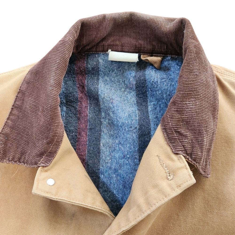 Vintage Carhartt Chore Coat 2XL Brown Corduroy Collar Jacket Blanket Lined USA - Picture 4 of 12